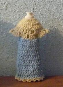 Blue and off white soap dress
